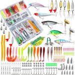 Fishing Lures Tackle Bait Kit Set, Tackle Box with Tackle Included, , Wo, Spinner, Weights, Hooks & Other Accessories for Freshwater Bass Trout Fishing Gear Gifts for Men
